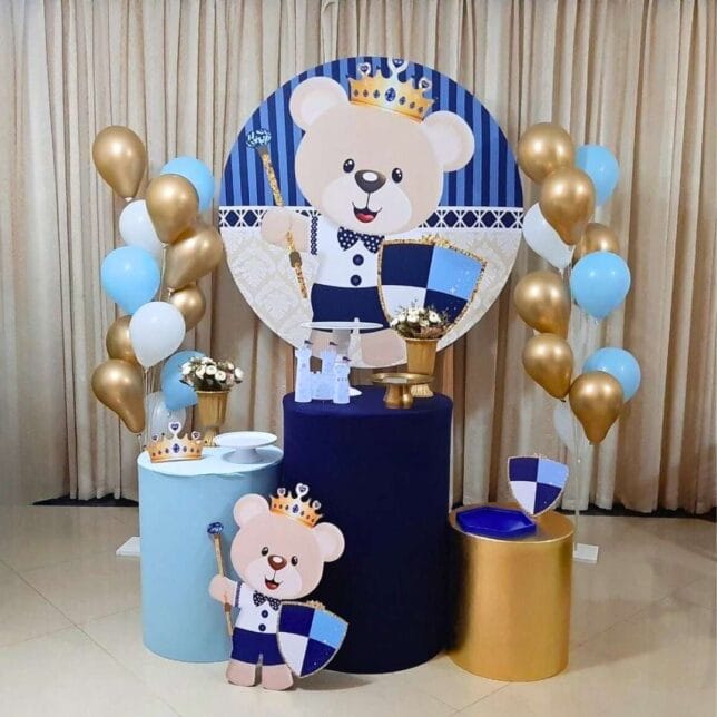 decoracion baby shower temática osito de peluche