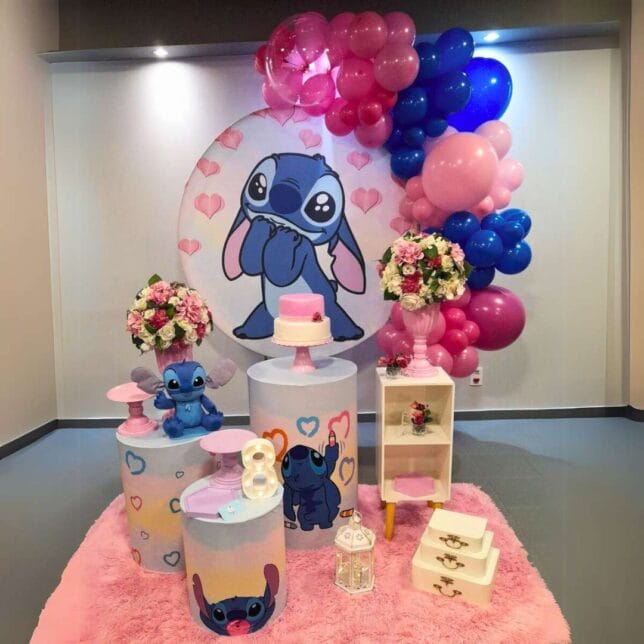decoracion para fiesta intantil tematica de Stitch