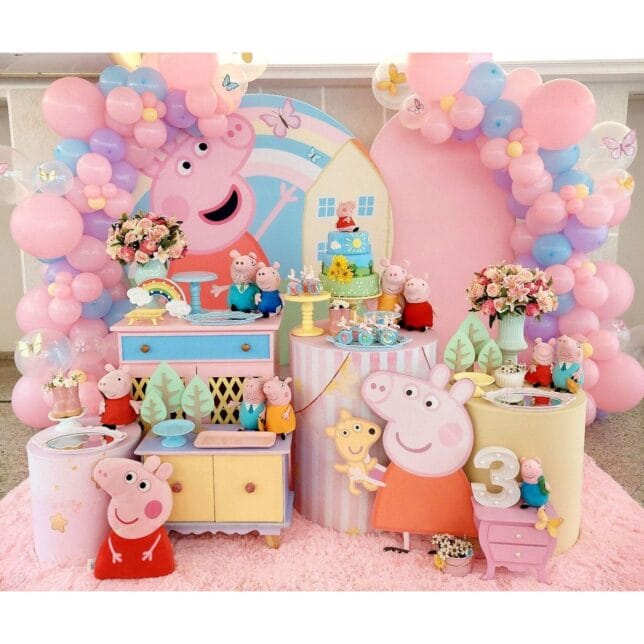 Peppa Pig, Decoración de la fiesta infantil,