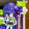 Decoración para Fiesta Infantil de Buzz Lightyear con panel circular impreso banner y globos – Alquiler y Montaje Profesional a domicilio - Imagen 3