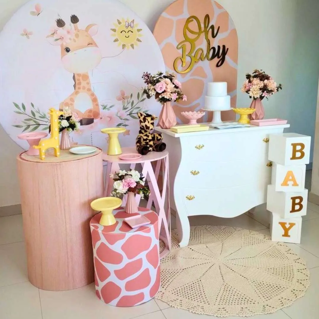 Decoración para Baby Shower con temática de Jirafa – Alquiler y Montaje profesional - Imagen 2