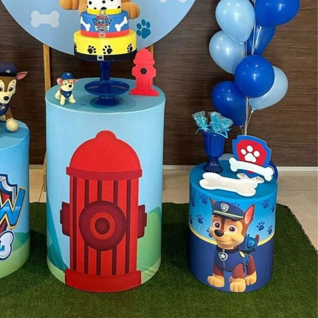 Decoración para Fiesta infantil de Paw Patrol con panel circular impreso banner y globos – Alquiler y Montaje Profesional a domicilio - Imagen 3