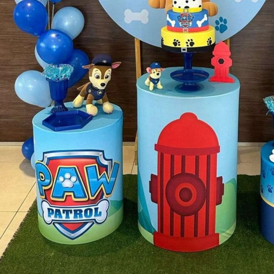 Decoración para Fiesta infantil de Paw Patrol con panel circular impreso banner y globos – Alquiler y Montaje Profesional a domicilio - Imagen 4