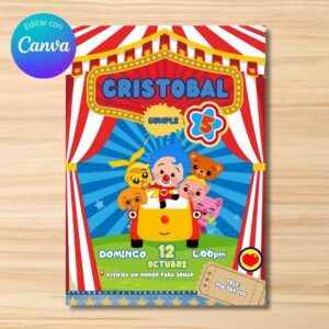 plantilla de invitacion de plim plim editable