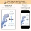 descarga plantilla invitación cumpleaños bebe dinosaurio